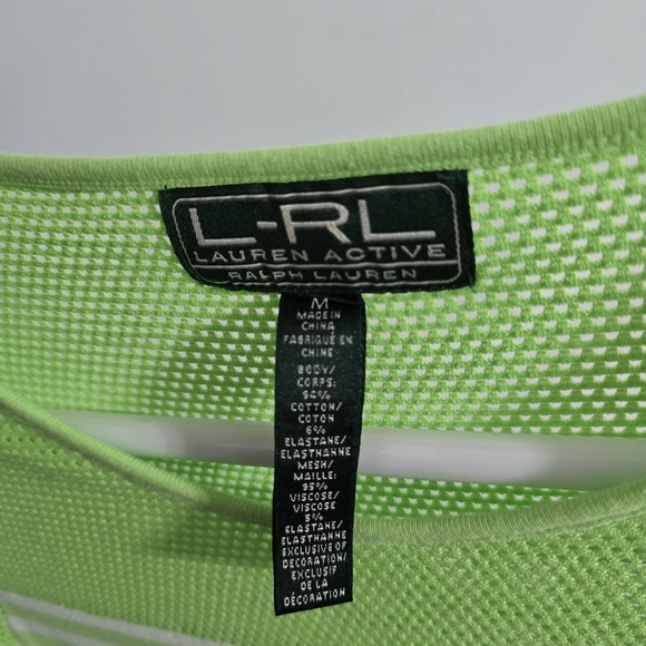 Lauren Ralph Lauren Green Striped Top M - Picture 9 of 9